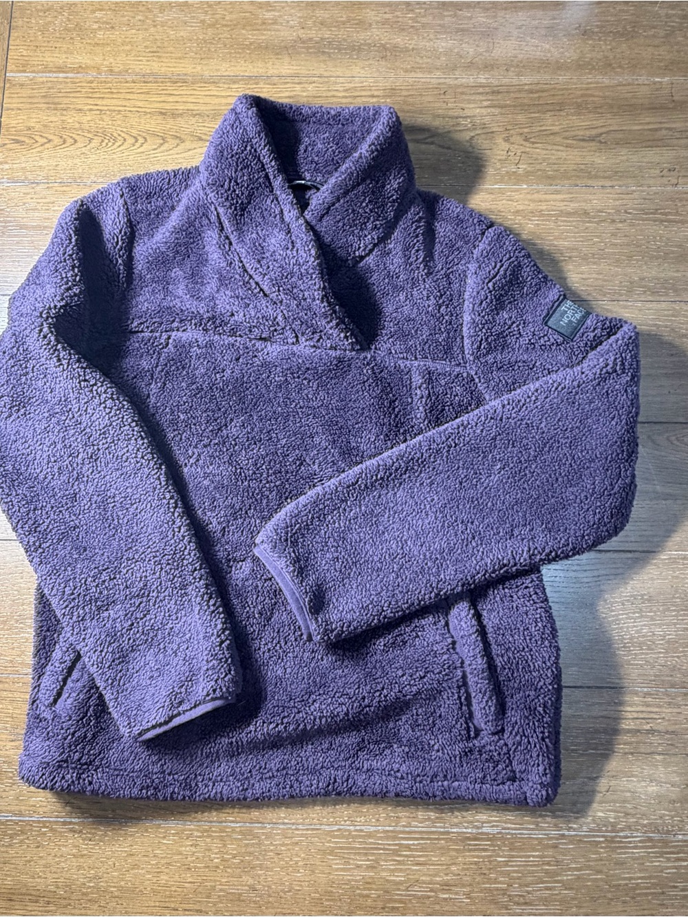 The North Face Women’s Large Purple Shawl Neck Pullover Fleece Sweater Jacket
